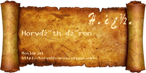 Horváth Áron névjegykártya
