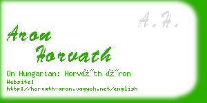 aron horvath business card